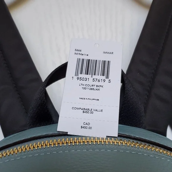 Coach Court Leather Marine Color Backpack - Picture 5 of 5
